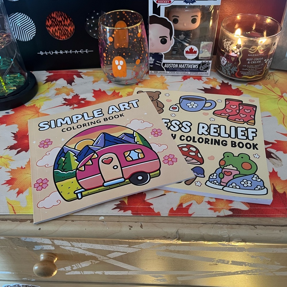 Colorful Simple Art and Stress Relief Coloring Books
